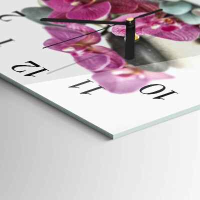 Quadratische wanduhr modern Orchideen