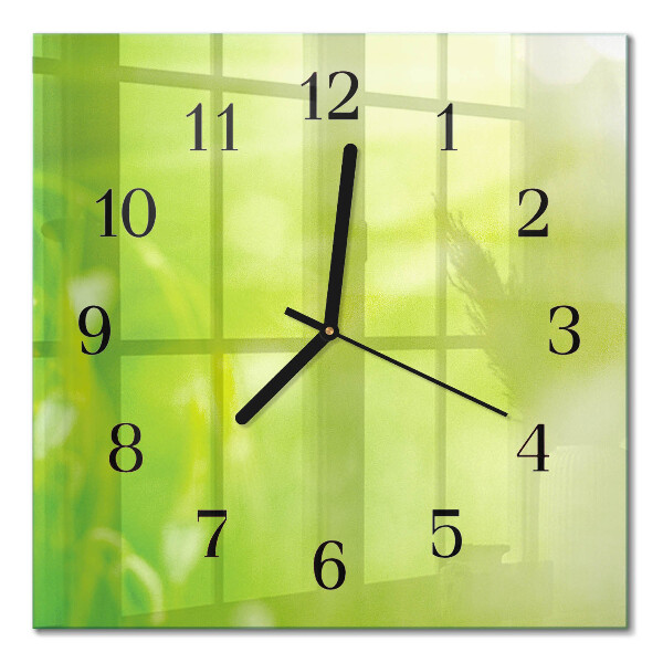 Wanduhr mit motiv quadratisch Gras