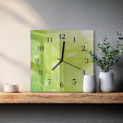 Wanduhr mit motiv quadratisch Gras