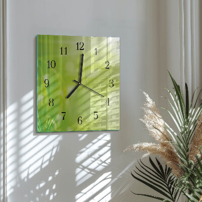 Wanduhr mit motiv quadratisch Gras