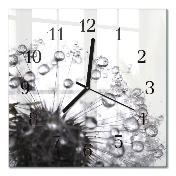 Quadratische wanduhr modern Löwenzahn