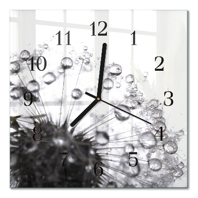 Quadratische wanduhr modern Löwenzahn