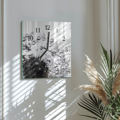 Quadratische wanduhr modern Löwenzahn