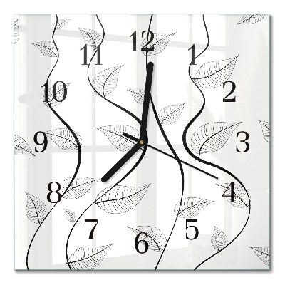 Moderne wanduhr quadratisch Blattkunst