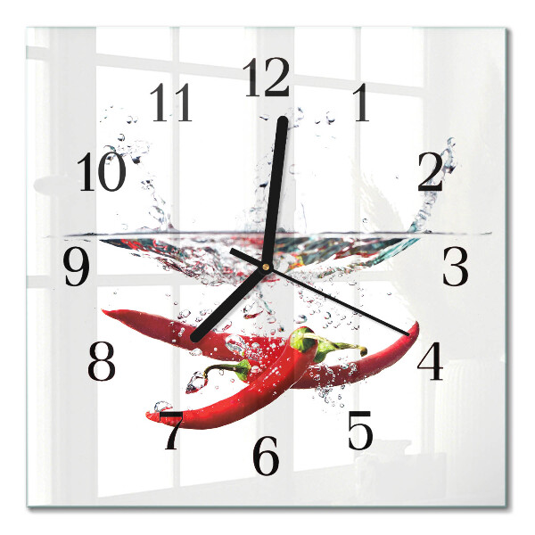 Wanduhr mit motiv quadratisch Chilischoten