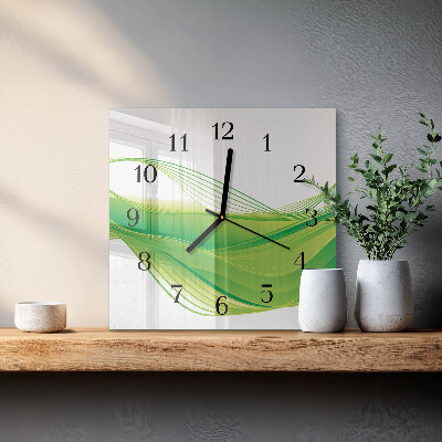 Glasuhr quadratisch Abstrakte Linien