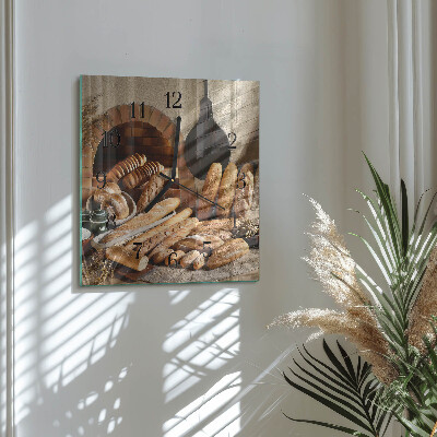 Quadratische wanduhr Brot