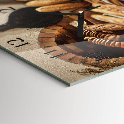 Quadratische wanduhr Brot