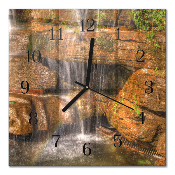 Quadratische wanduhr Wasserfall