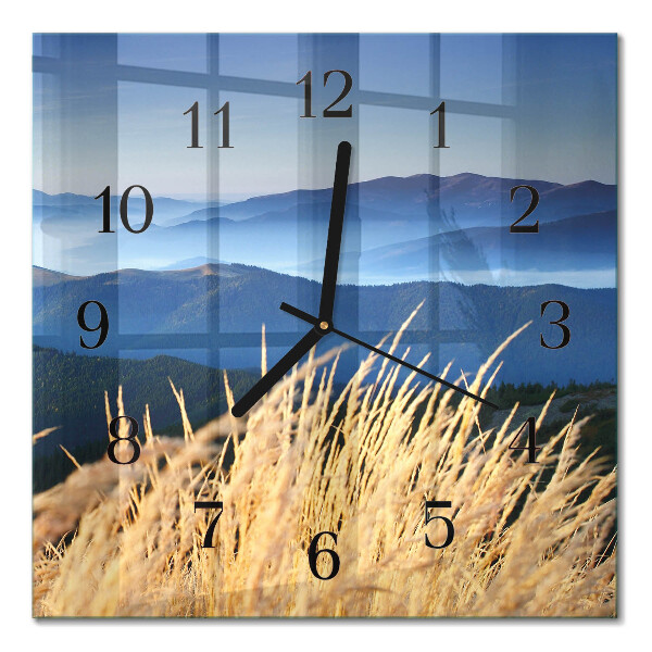 Wanduhr mit motiv quadratisch Berge von Gras