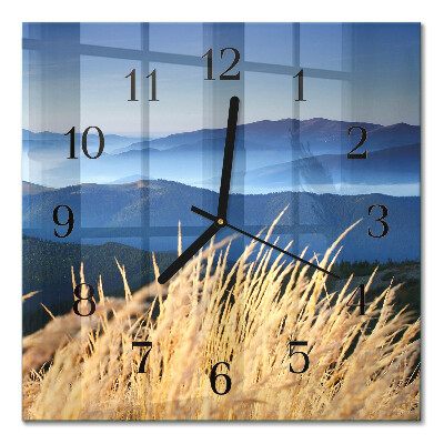 Wanduhr mit motiv quadratisch Berge von Gras
