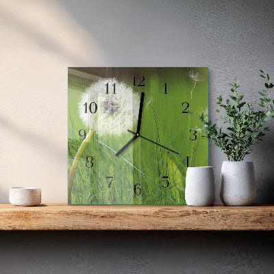 Quadratische wanduhr modern Löwenzahn
