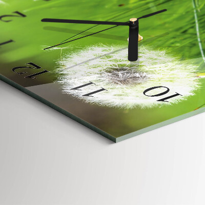 Quadratische wanduhr modern Löwenzahn