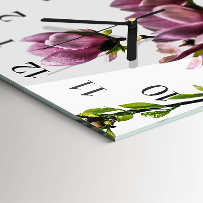 Wanduhr mit motiv quadratisch Magnolienblüte