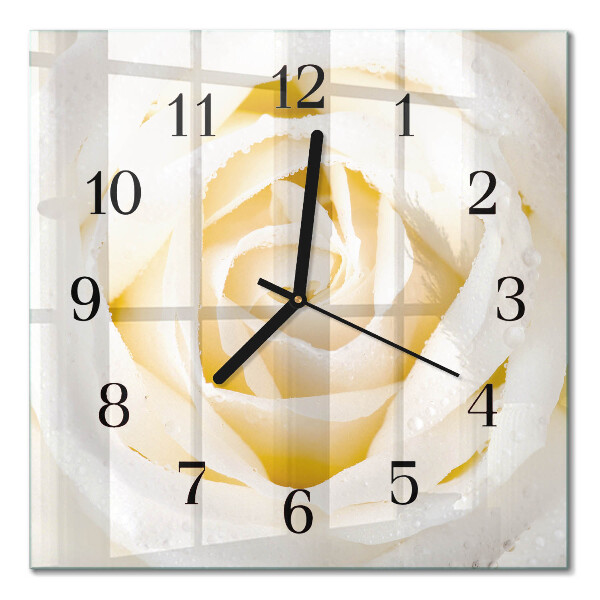Wanduhr mit motiv quadratisch Rose