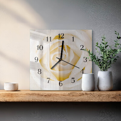 Wanduhr mit motiv quadratisch Rose
