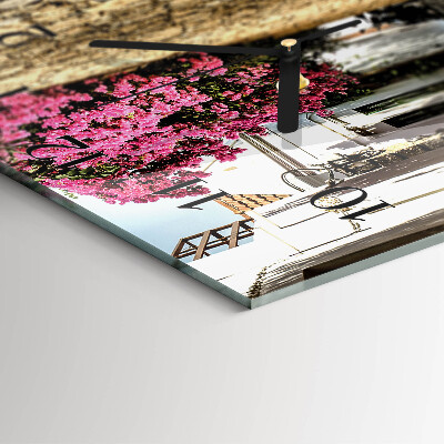 Quadratische wanduhr modern Blumenallee