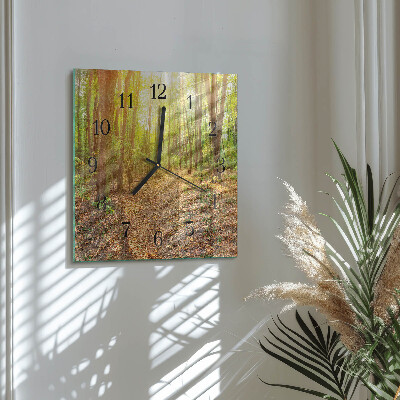 Quadratische wanduhr Waldweg