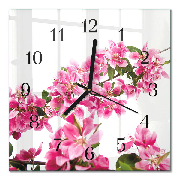Wanduhr mit motiv quadratisch Blumen