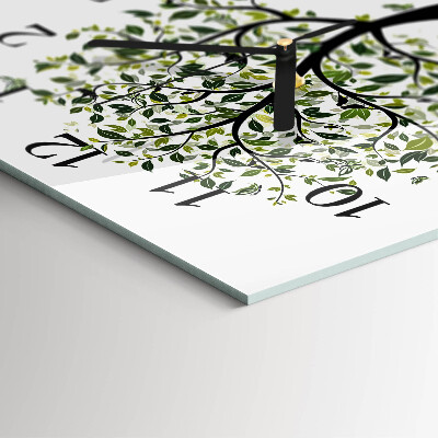 Quadratische wanduhr modern Baum