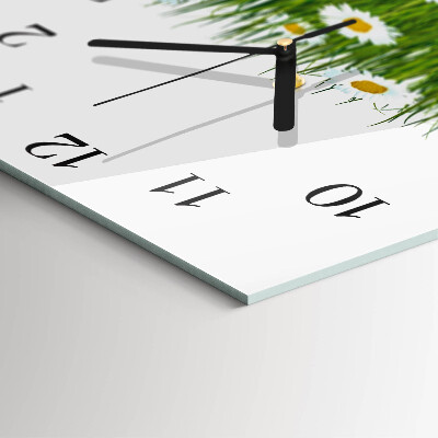 Quadratische wanduhr Gänseblümchen