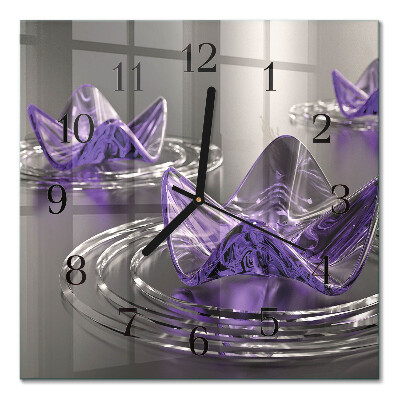 Wanduhr mit motiv quadratisch Glasblumen