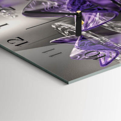 Wanduhr mit motiv quadratisch Glasblumen