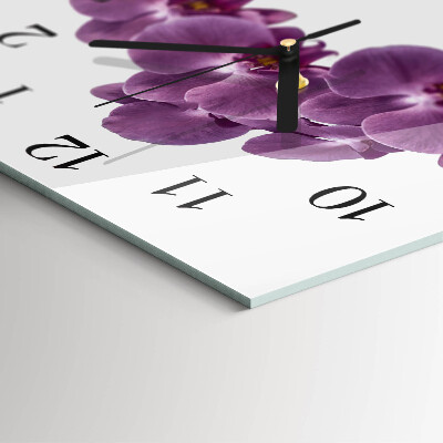Quadratische wanduhr modern Orchidee