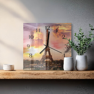 Moderne wanduhr quadratisch Eiffelturm Paris