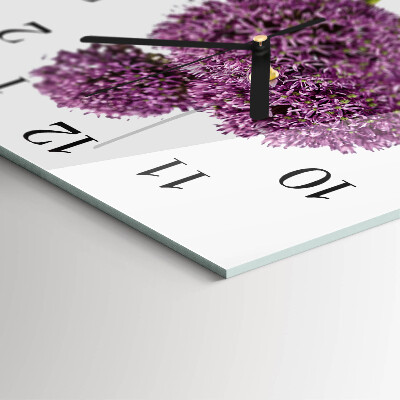 Quadratische wanduhr modern Blume