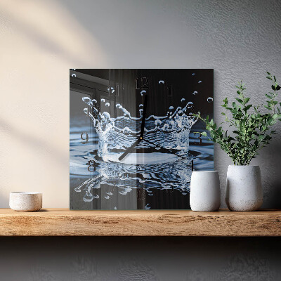 Glasuhr quadratisch Wasser