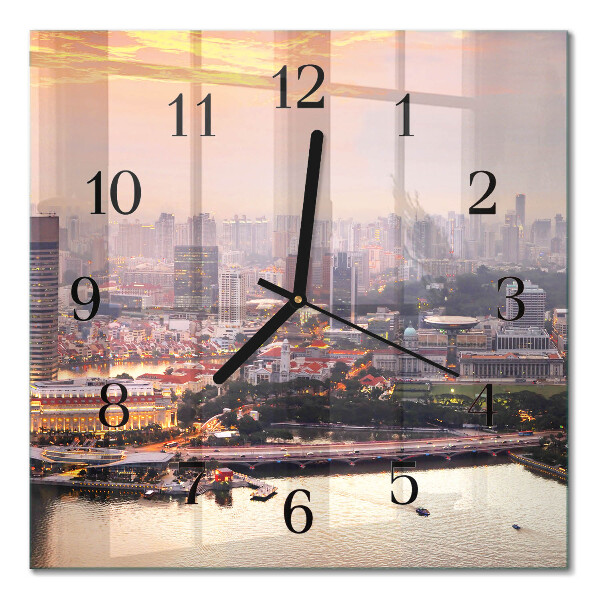 Moderne wanduhr quadratisch Stadt