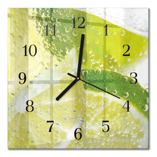 Quadratische wanduhr Wasser mit Kalk