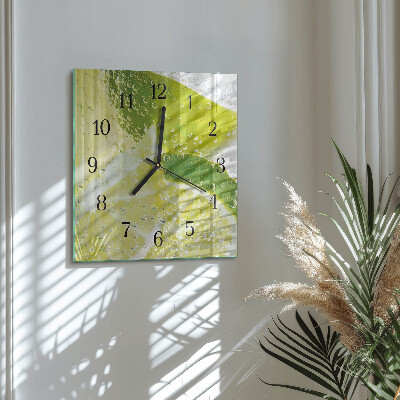 Quadratische wanduhr Wasser mit Kalk
