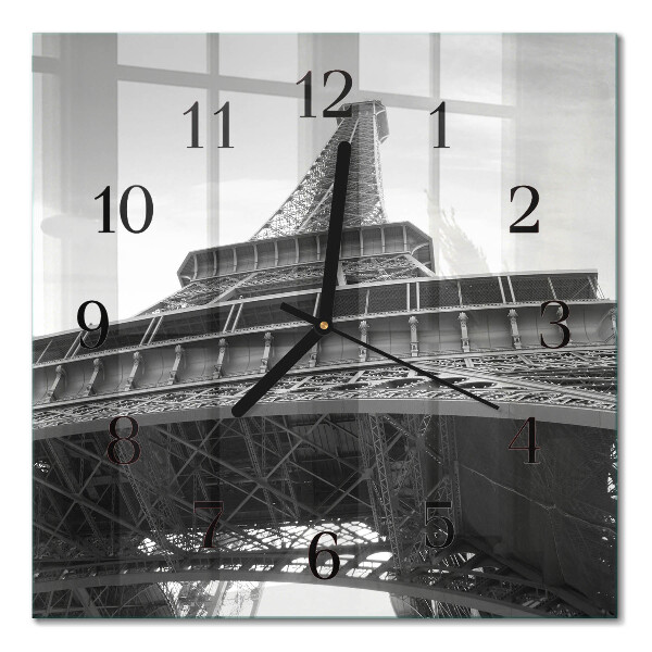 Quadratische wanduhr modern Eiffelturm Paris