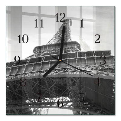 Quadratische wanduhr modern Eiffelturm Paris