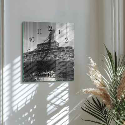 Quadratische wanduhr modern Eiffelturm Paris