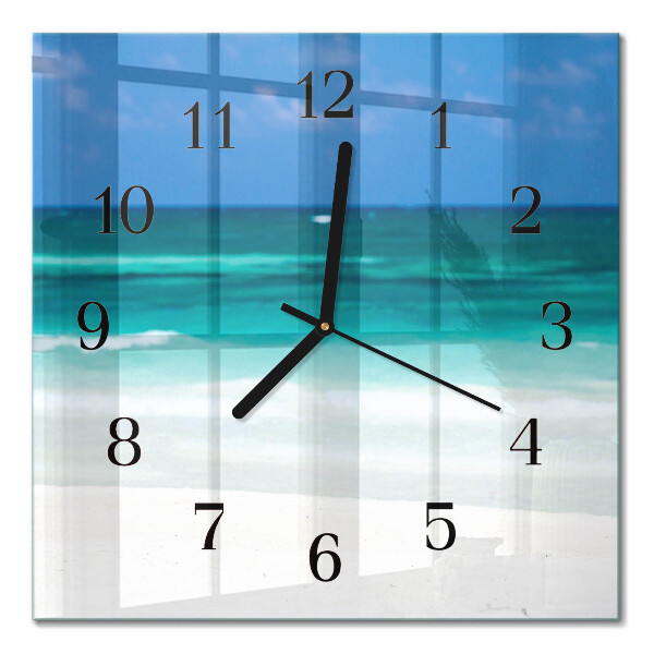 Moderne wanduhr quadratisch Strand Meer