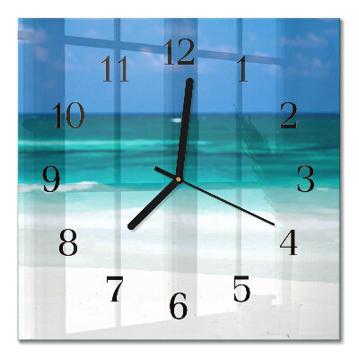 Moderne wanduhr quadratisch Strand Meer
