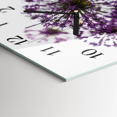 Glasuhr quadratisch Blume
