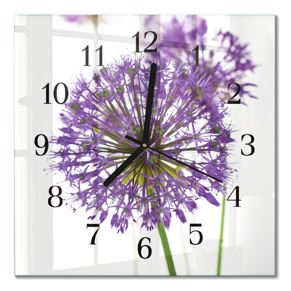 Quadratische wanduhr modern Blume