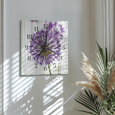 Quadratische wanduhr modern Blume