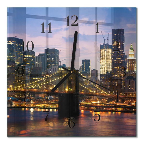 Quadratische wanduhr Horizontale Brücke