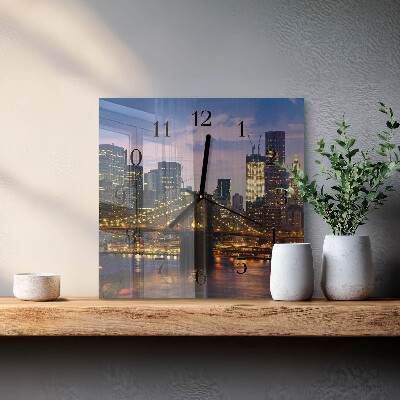 Quadratische wanduhr Horizontale Brücke