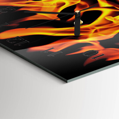 Quadratische wanduhr Feuer