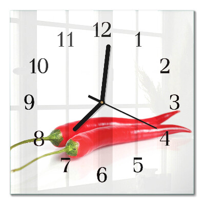 Wanduhr mit motiv quadratisch Chilischoten