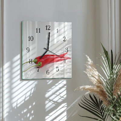 Wanduhr mit motiv quadratisch Chilischoten