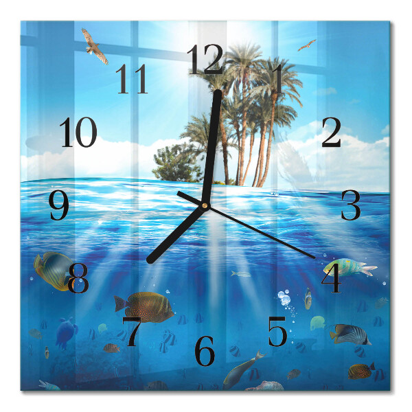Quadratische wanduhr modern Fischinsel