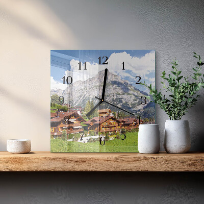 Moderne wanduhr quadratisch Gebirge