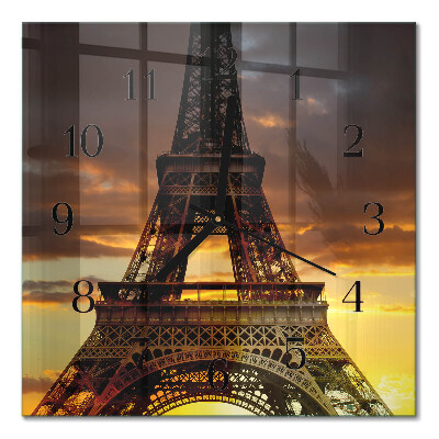 Wanduhr mit motiv quadratisch Eiffelturm Paris